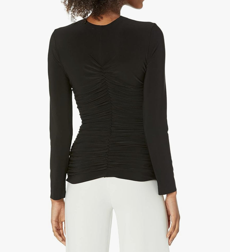 Norma Kamali V-Neck Slinky Top - Black
