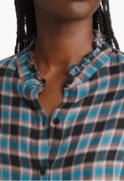 Rails Andie Plaid Flannel Button-Up Shirt - Rose Teal Coal