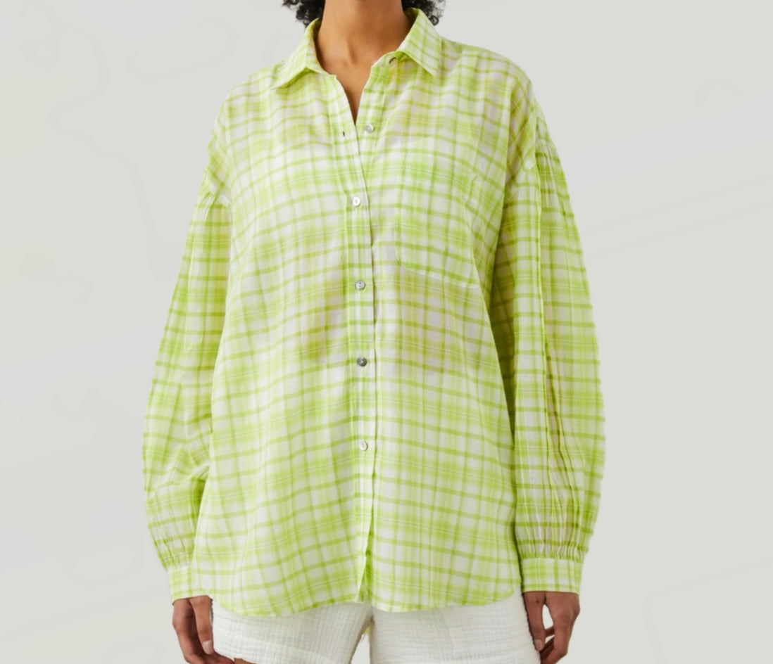Rails Janae Shirt - Lime Plaid