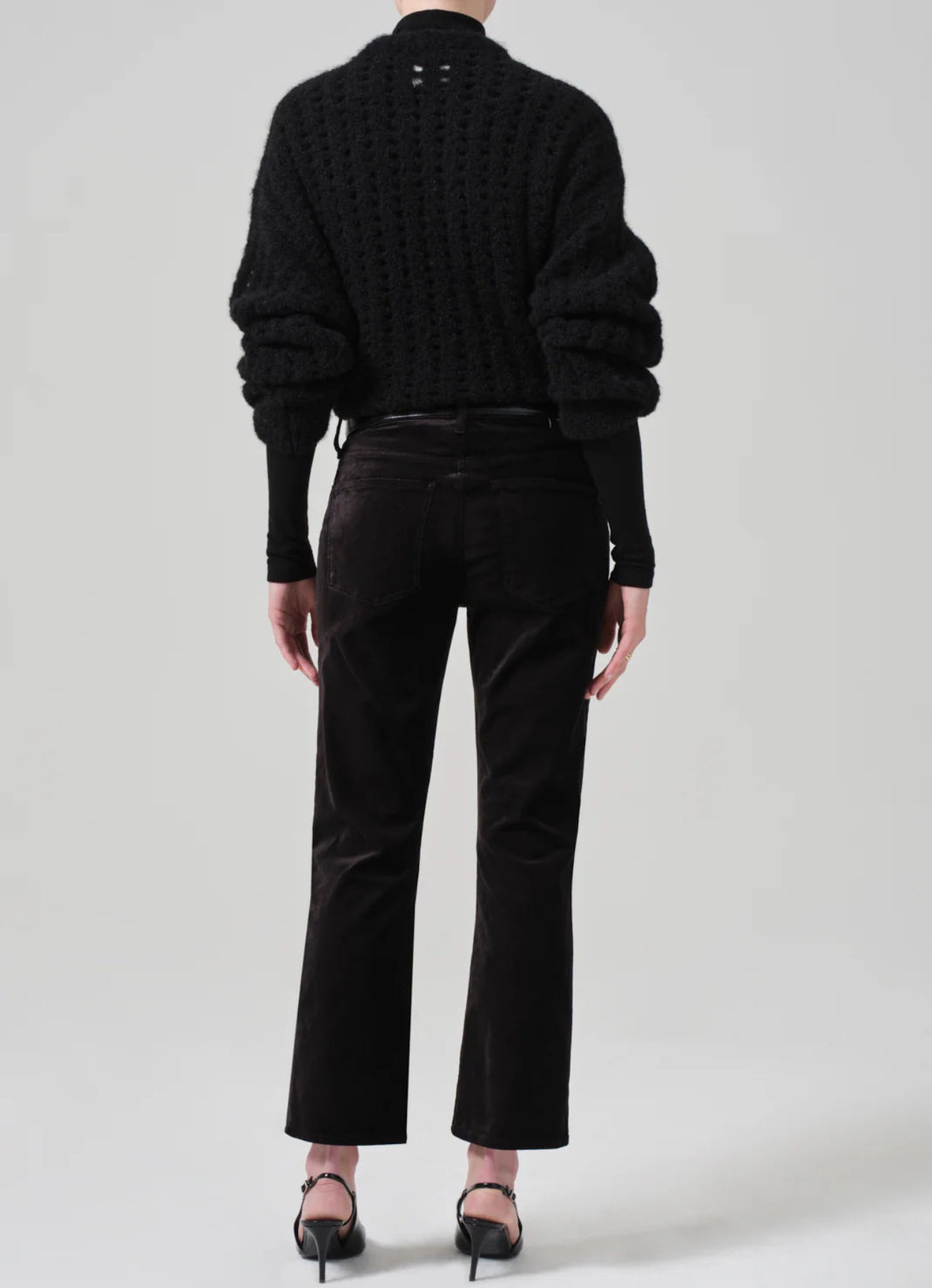 Citizens of Humanity Isola Velvet Cropped Trouser - Black