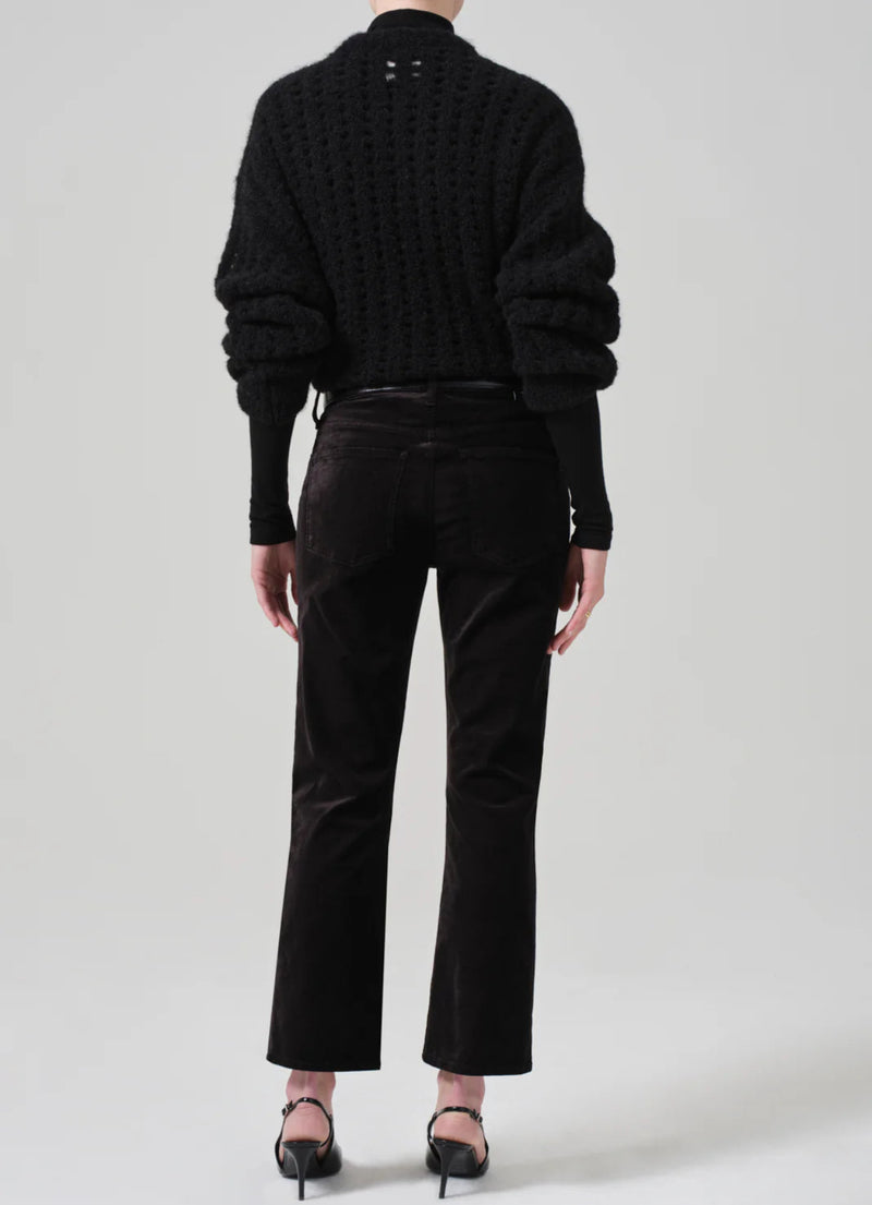 Citizens of Humanity Isola Velvet Cropped Trouser - Black
