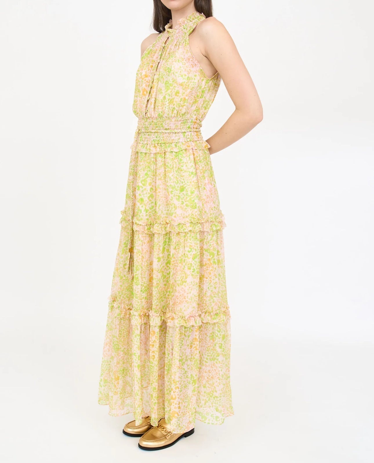 Christy Lynn Amanda Dress - Lime Leopard