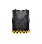 Agua Bendita Sunshower Print Brit Crop Top - Black