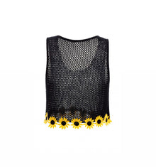 Agua Bendita Sunshower Print Brit Crop Top - Black