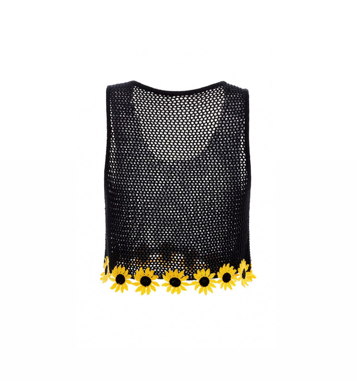 Agua Bendita Sunshower Print Brit Crop Top - Black