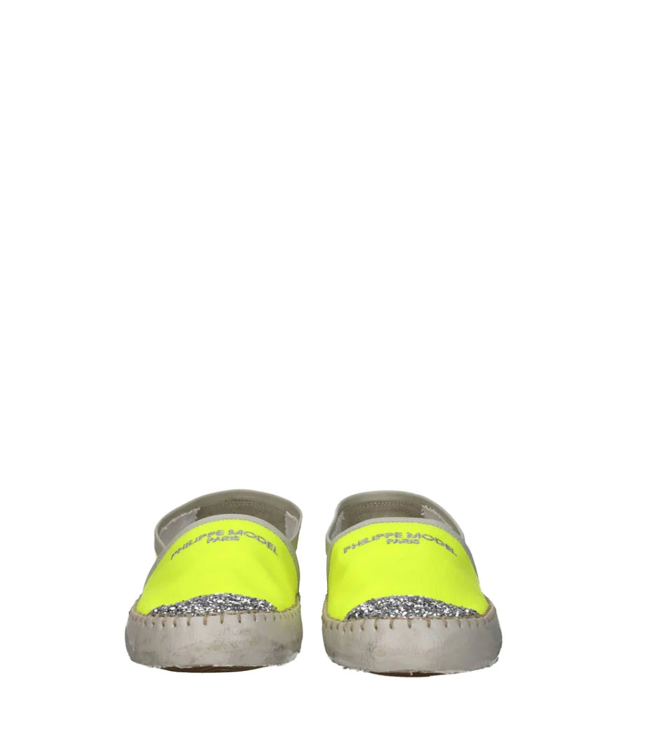 Philippe Model Marseille Glitter-Toecap Espadrilles - Yellow