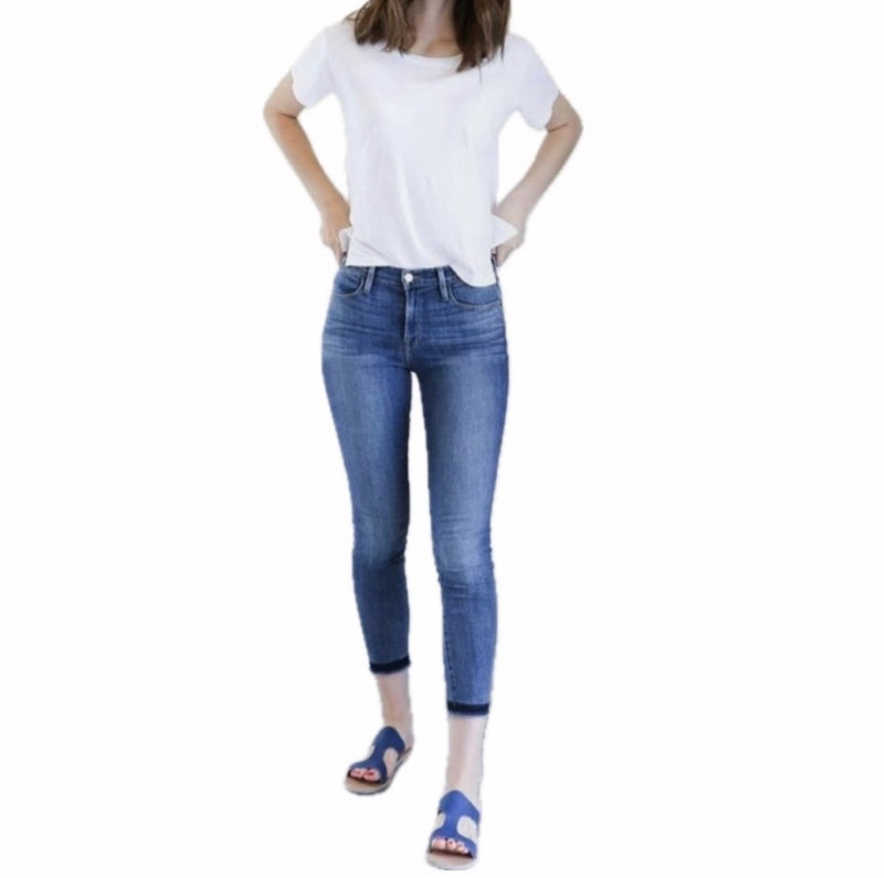 Frame Le High Skinny With Shadow Hem - Langstone
