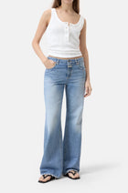 Closed Half Placket Tank - Ivory