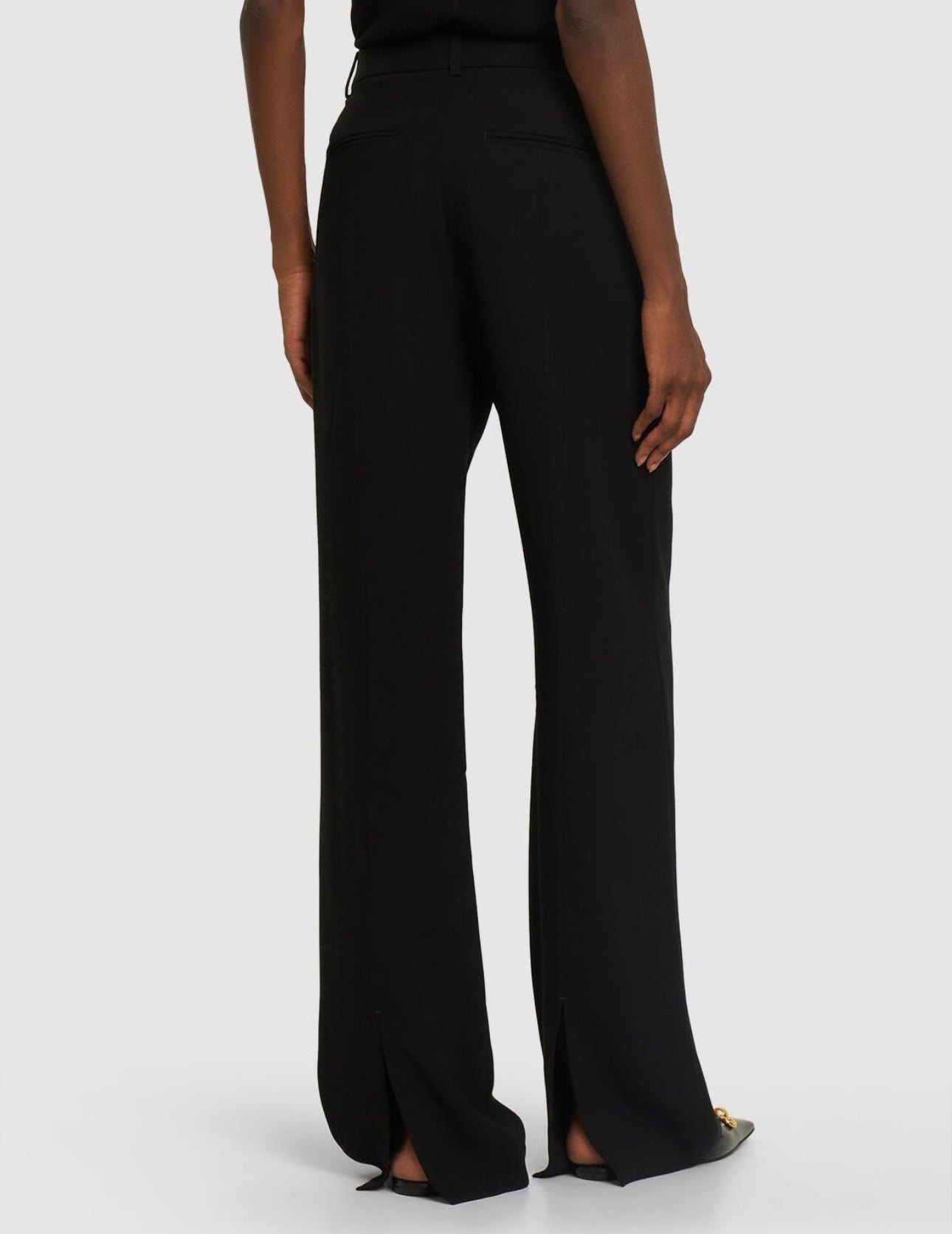 パンツ TOTEME VISCOSE AND VIRGIN WOOL FLARE TROUSERS TOTÊME Relaxed Straight Viscose Blend Pants - Black | Shop