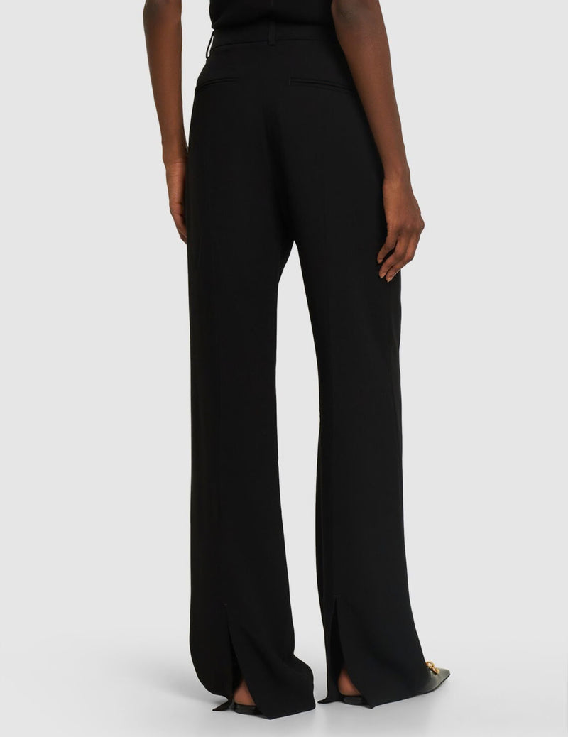 TOTÊME Relaxed Straight Viscose Blend Pants - Black