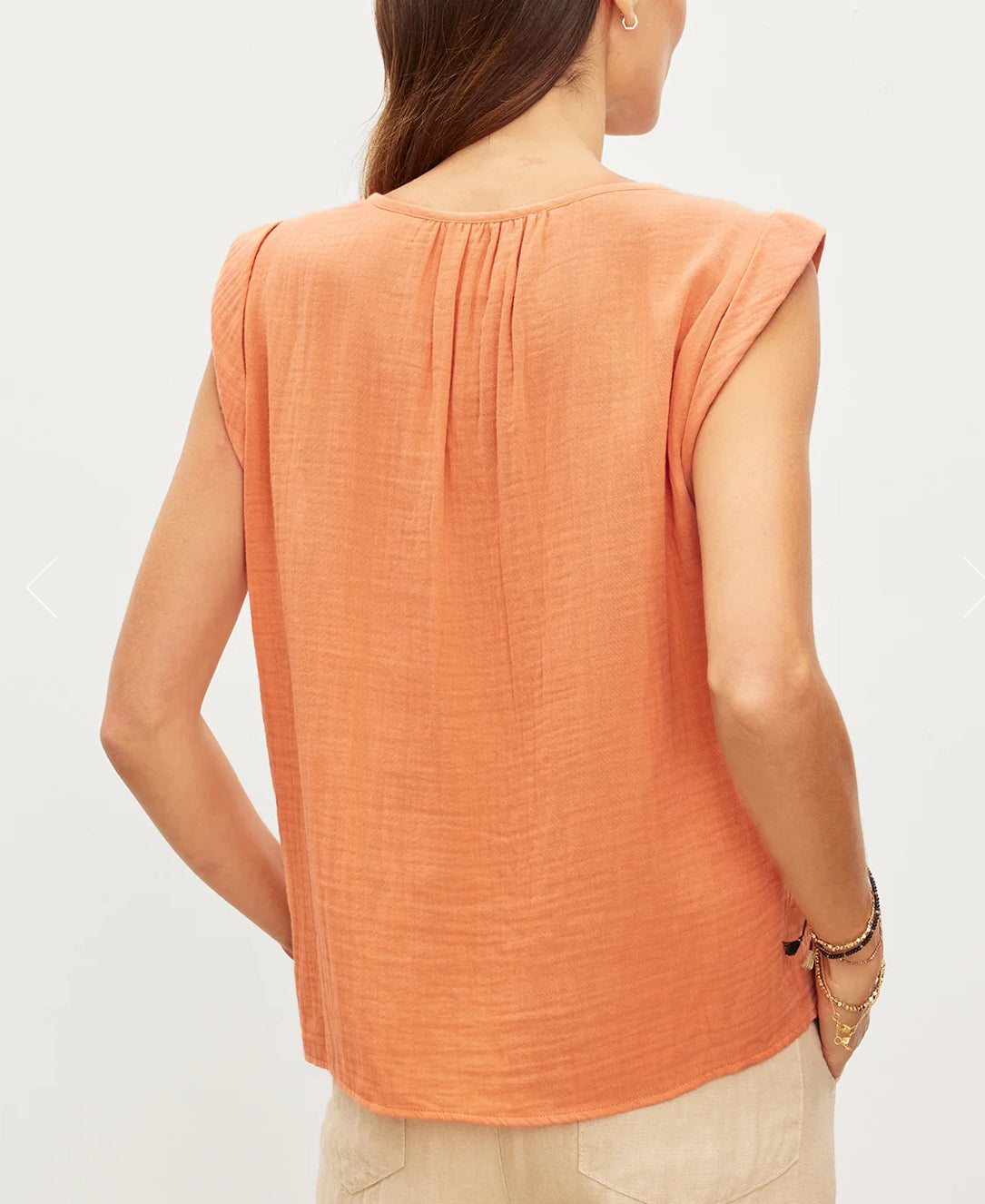 Velvet by Graham & Spencer Jayla Cotton Gauze Tank Top - Peach