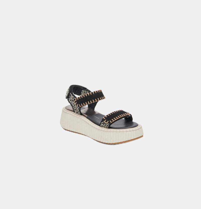 Dolce Vita Debra Sandals - Black/White Nubuck