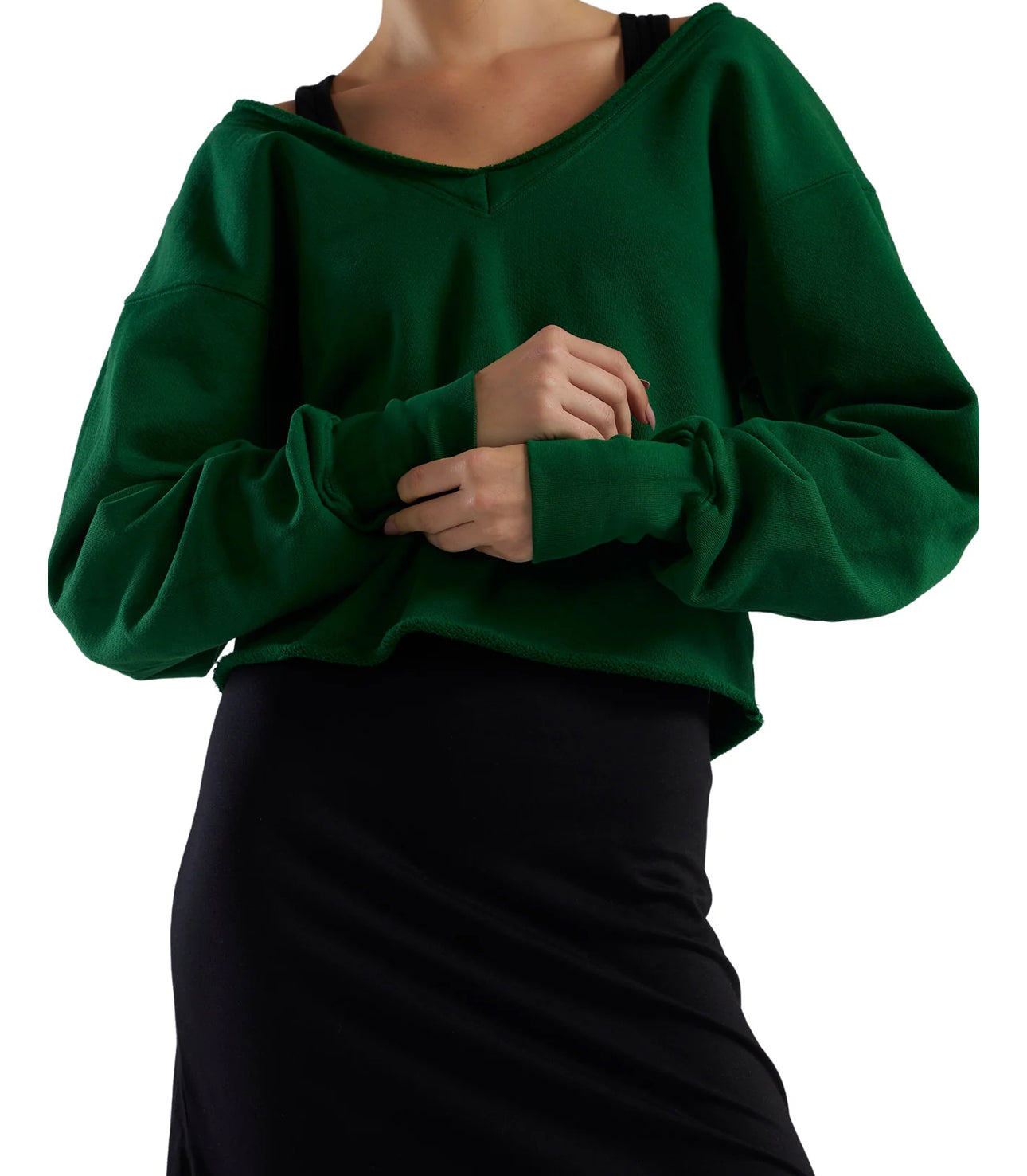 Les Tien Veronica Double V Roll Neck - Verde