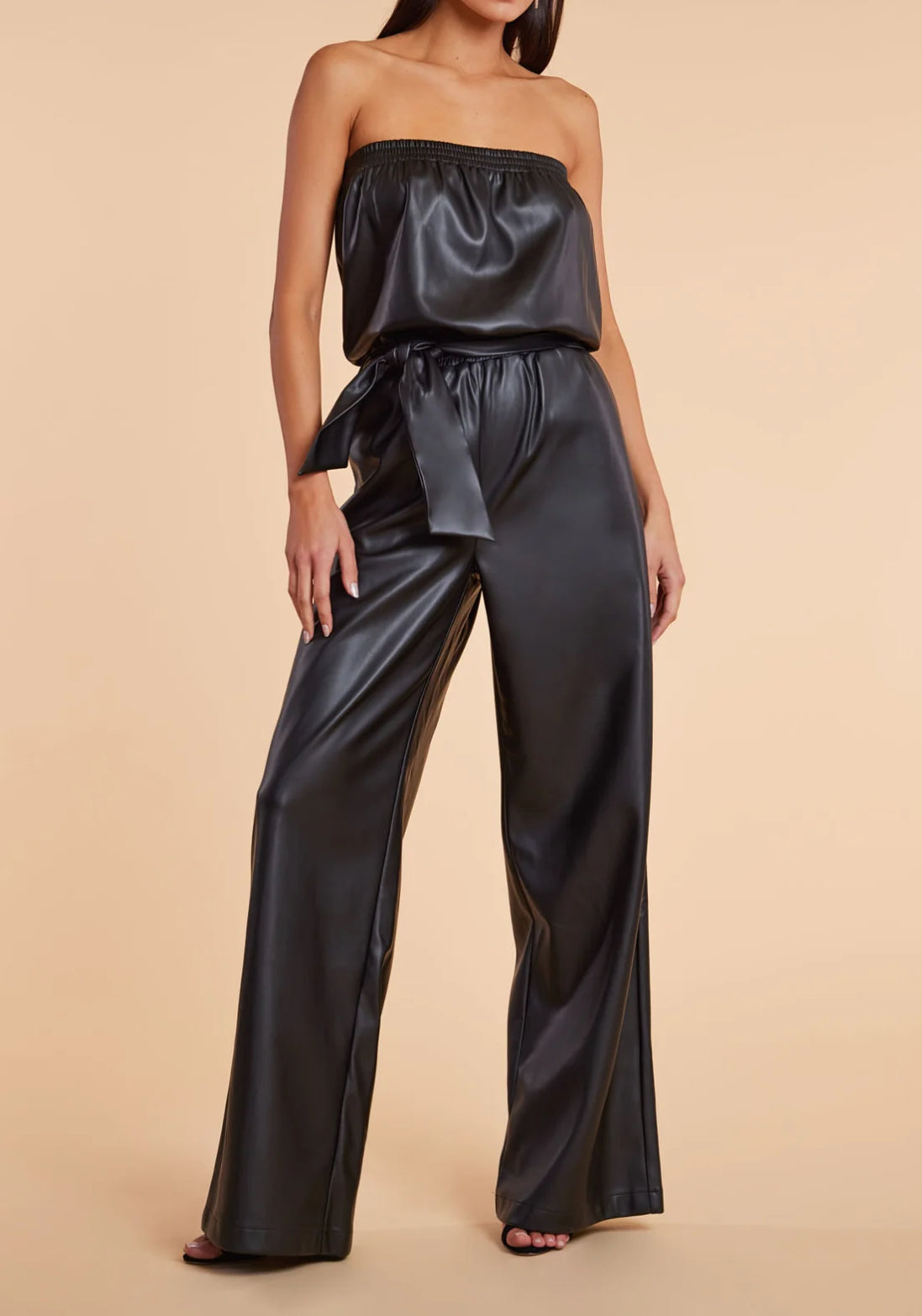 bishop + young Glam Slam Vegan Leather Jumpsuit - Noir