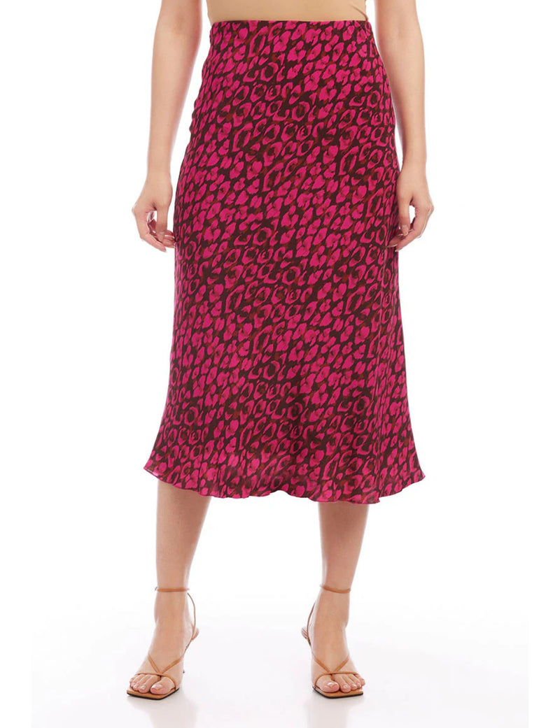 Fifteen Twenty Bias Cut Midi Skirt - Wild Leopard