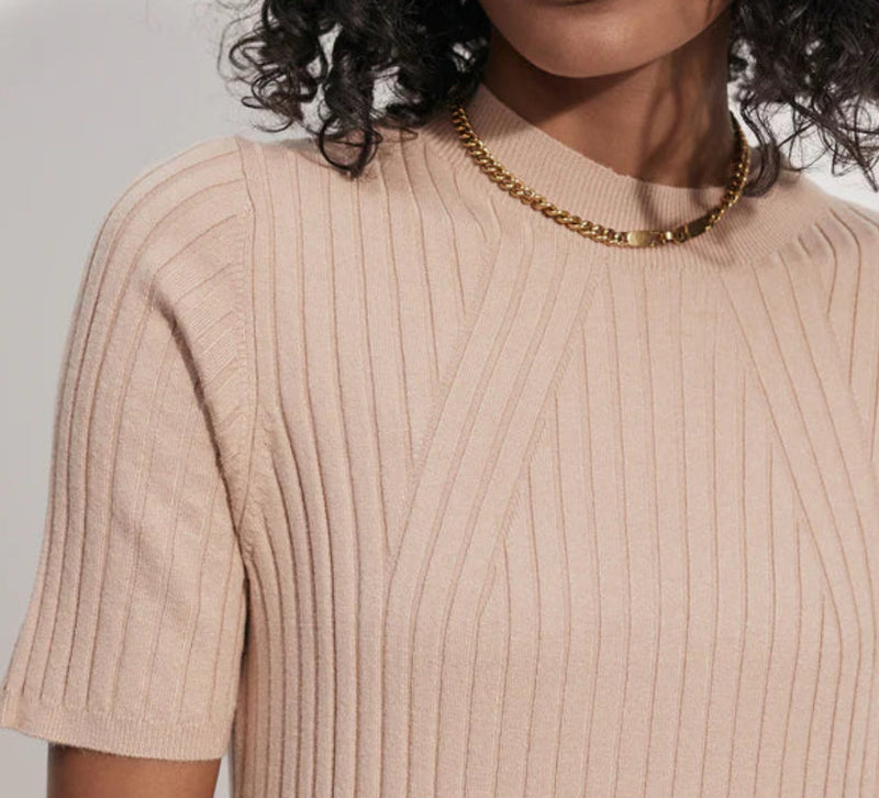 Varley Maeve Rib Knit Midi Dress - Warm Taupe