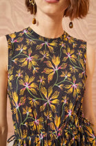 Ulla Johnson Cleo Floral Dress - Black/Yellow