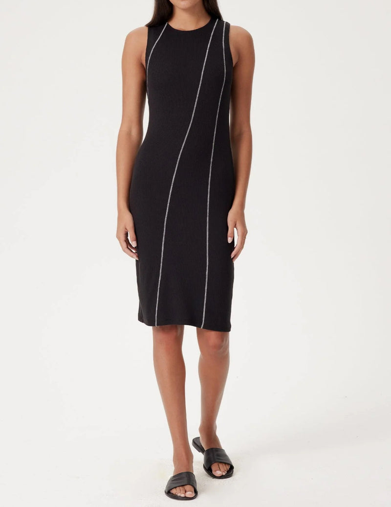 Goldie LeWinter Lilian Ribbed Dress - Black