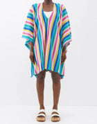 La DoubleJ Costiera Striped Cotton Blend Mini Kaftan