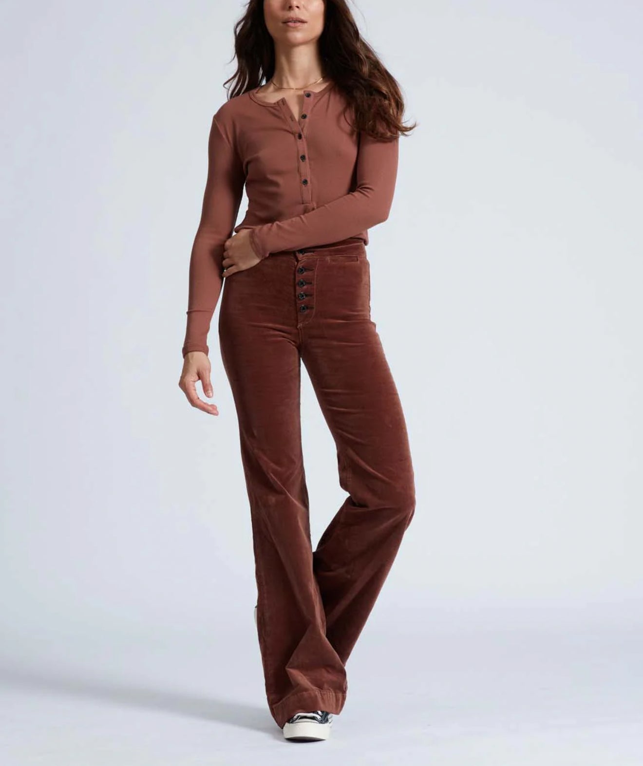 ASKK NY Brighton Velvet Jeans - Dark Chocolate