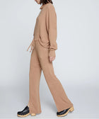 Stateside Rachel Chunky Rib Front Slit Tie Pant - Toffee