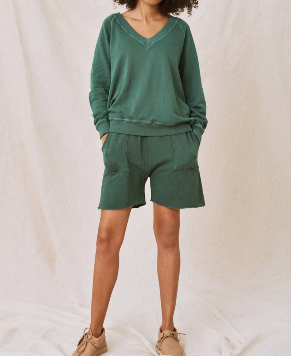 The Great. The Patch Pocket Sweat Short - Palm Leaf