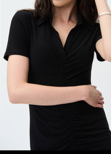 Joseph Ribkoff Short Sleeve A Line Polo Dress - Black