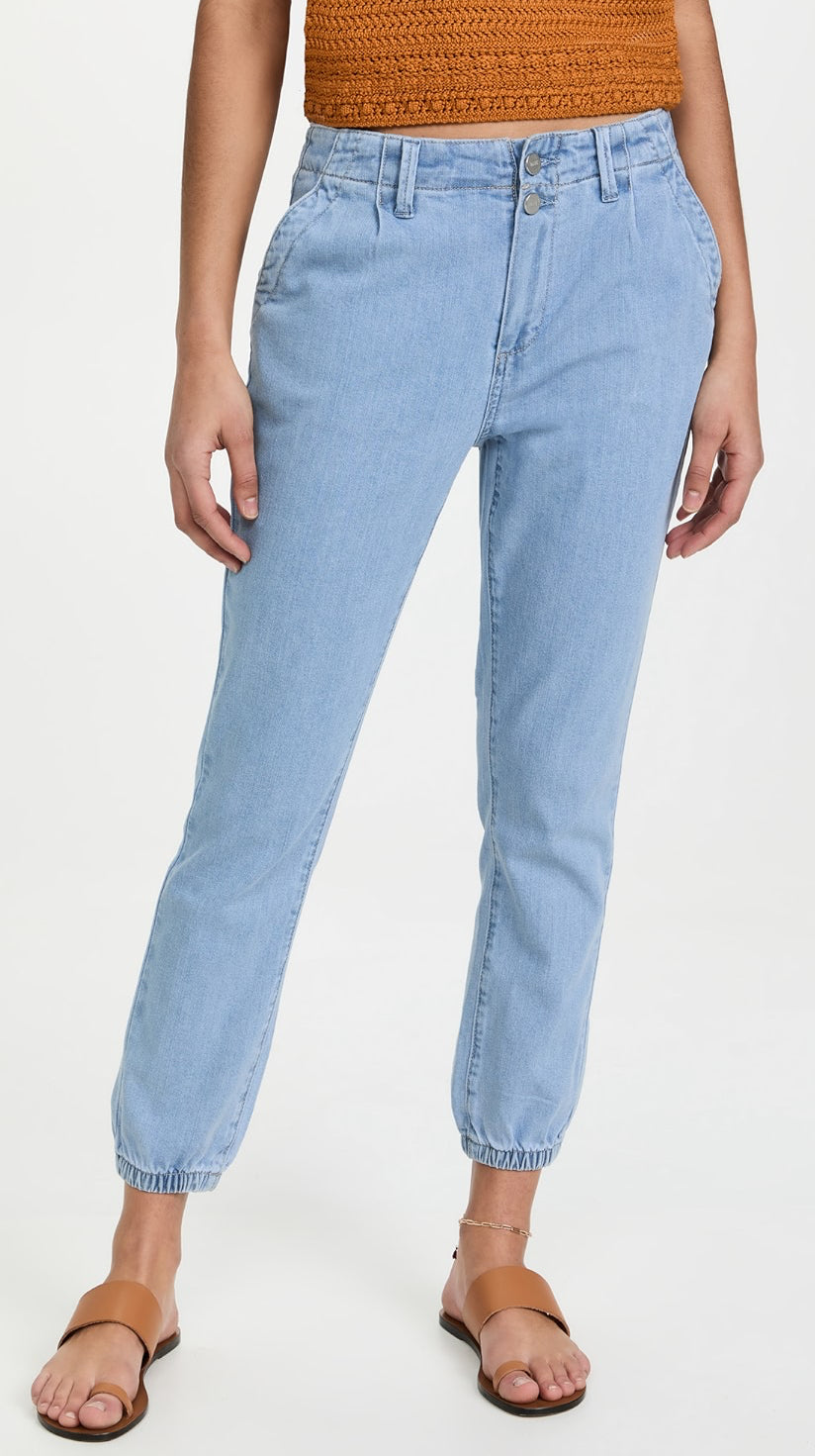 Paige Pleated Mayslie Double Button Jeans - Parisun