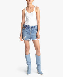 MOTHER Vagabond Denim Skirt - Take Me Even Higher