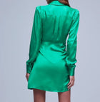 L'Agence Amani Wrap Mini Dress - Grassgreen