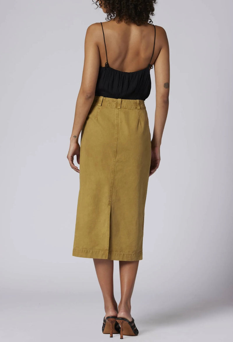 joie Riya Maxi Skirt - Ecru Olive Yellow