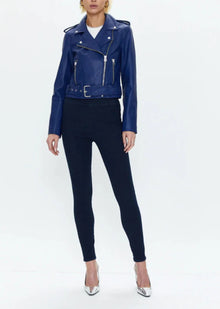 Pistola Tracy Cropped Moto Jacket - Electric Blue