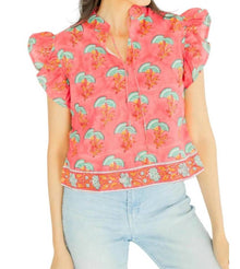 Victoria Dunn Sadie Blouse In Blooming Dahlia