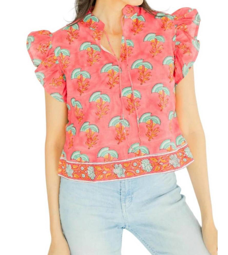 Victoria Dunn Sadie Blouse In Blooming Dahlia