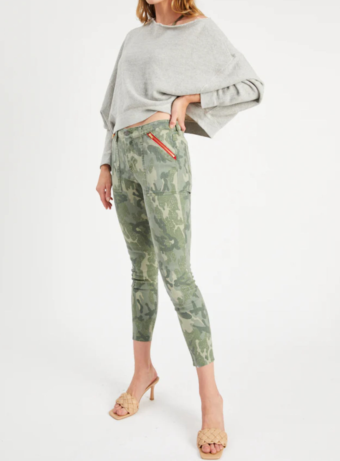 Etienne Marcel Chop Zipper Pocket Skinny - Camo Green