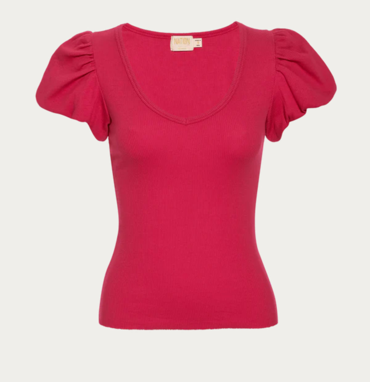 Nation Ltd Organic Nico Tee - Raspberry