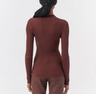 ATM Mock Neck Silk & Cotton Sweater - Chocolate