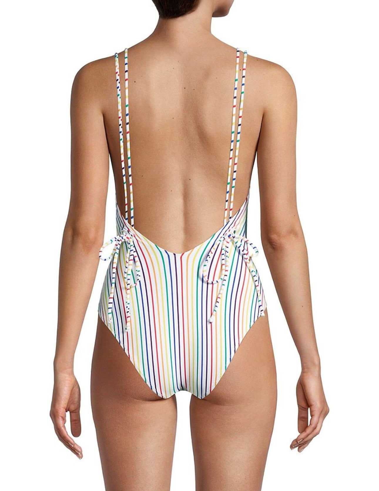 Solid & Striped The Lynn One Piece- Rainbow Pinstripe