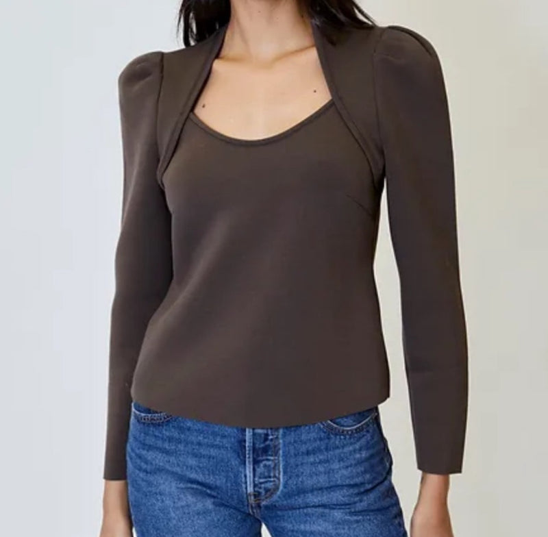 dh New York Vera Scuba Top - Bark