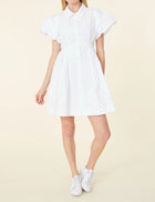 Dolce Cabo Poplin Statement Sleeve Dress - White