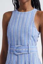 Cinq à Sept Hailey Directional Stripe Dress - Blue Hydrangea