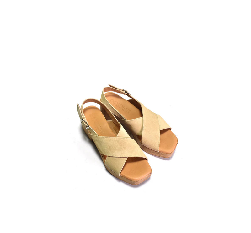 Cordani Malin Platform Sandal - Camel Suede