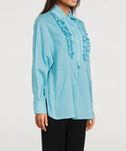 Smythe Oversized Tuxedo Shirt - Aqua