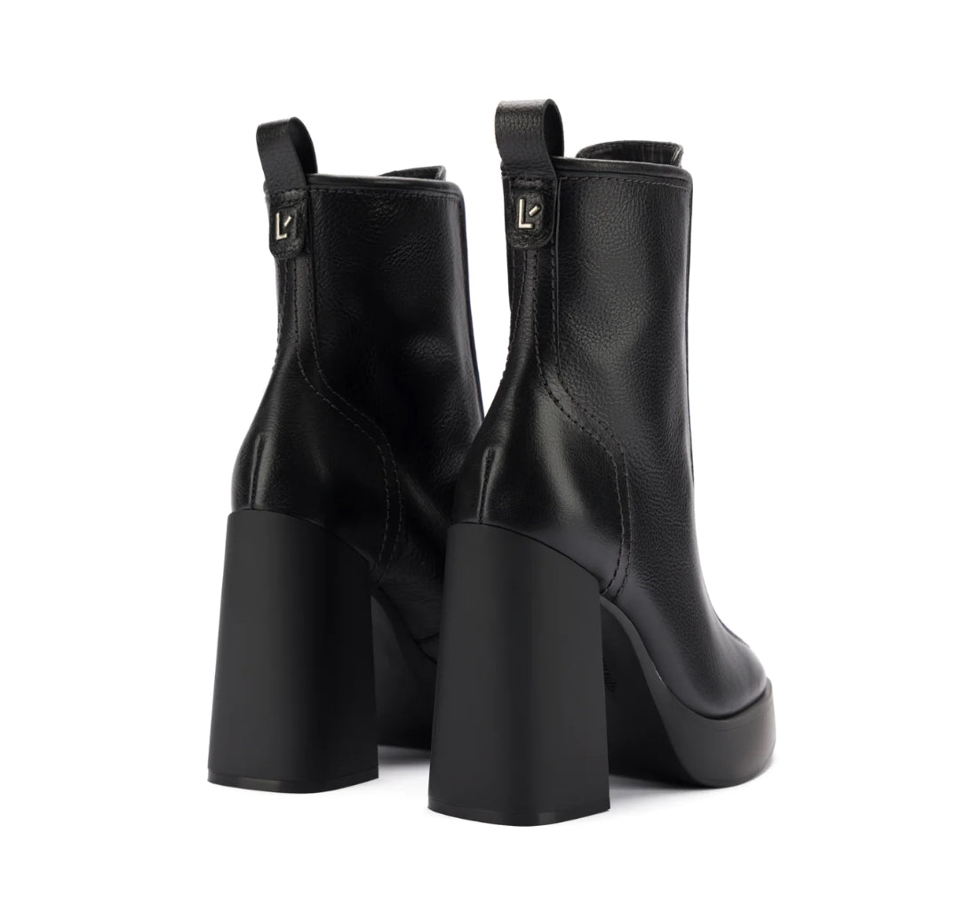 Larroude Nicole Hi Boot - Black Leather