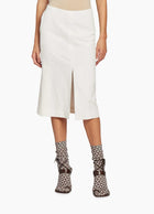 Dries Van Noten  Linen-Cotton Midi-Skirt - White