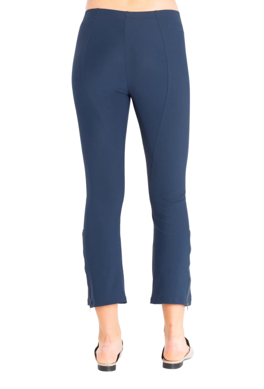 Elaine Kim Tech Stretch Cropped Side Zip Leggings- Mitra - Marine