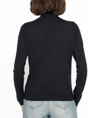 Minnie Rose Supima Cotton Cashmere Long Sleeve Turtleneck - Black