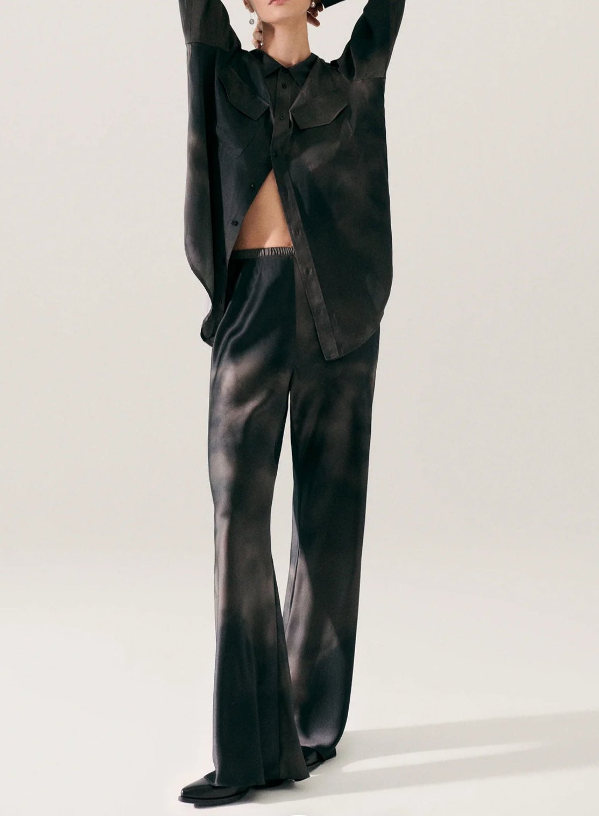 SILK LAUNDRY Bias Cut Pants - Smoke