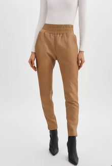 LaRoque Nineta Leather Joggers - Sesame