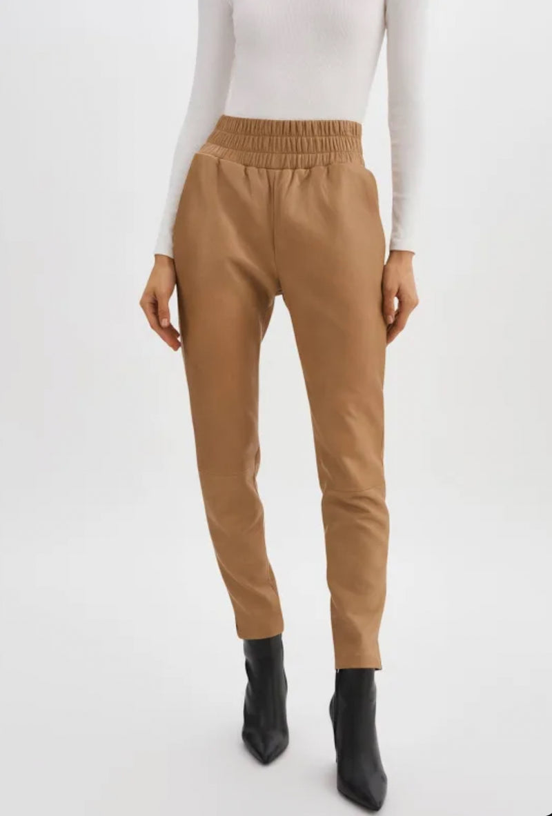 LaRoque Nineta Leather Joggers - Sesame